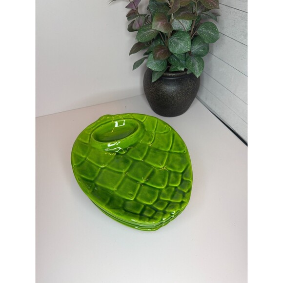 Toscany Italy Italian Artichoke Shape Serving Platter/Plate w/Dip Well Set of 4 - Picture 2 of 4